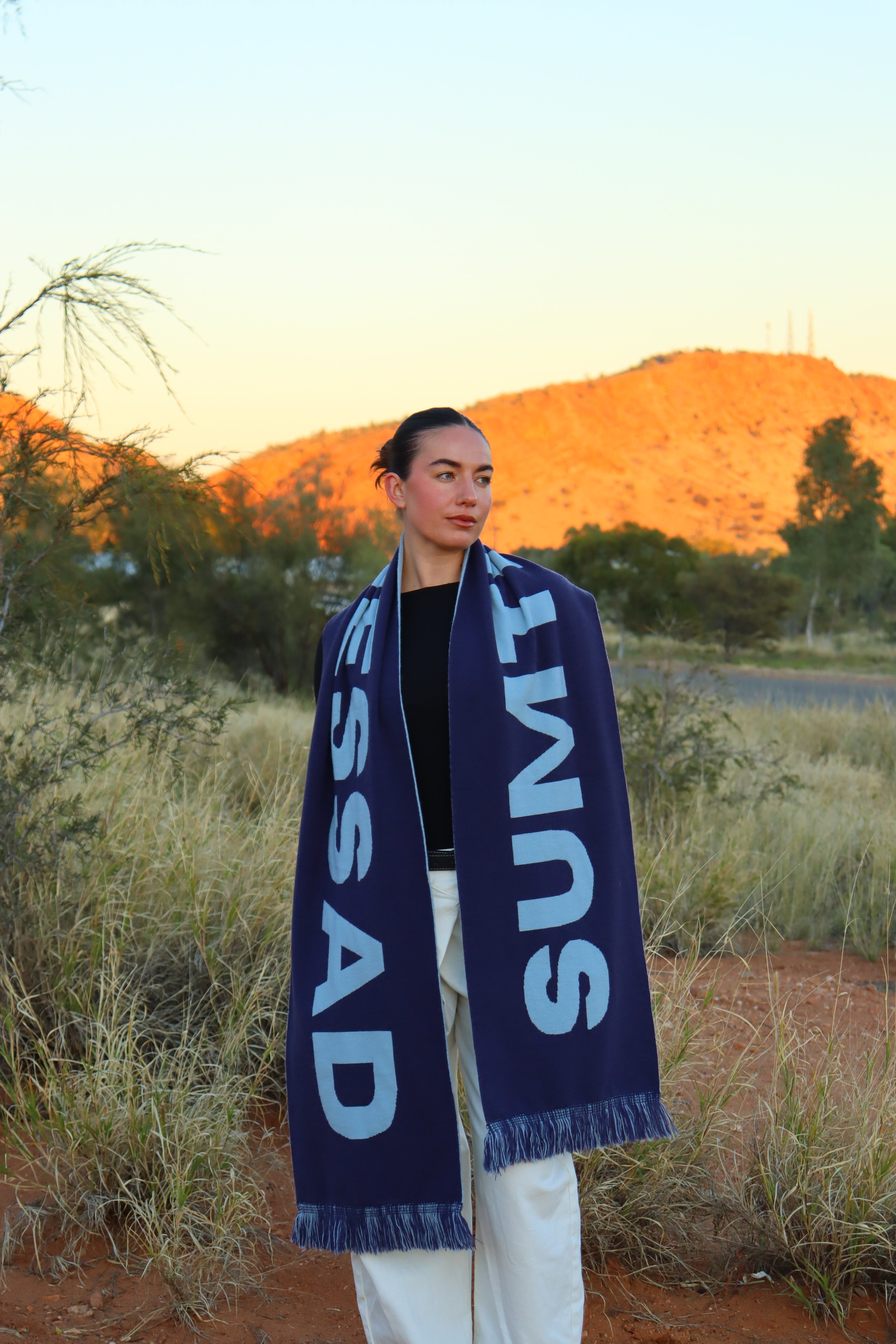 Oversized Scarf (Navy/Baby Blue)