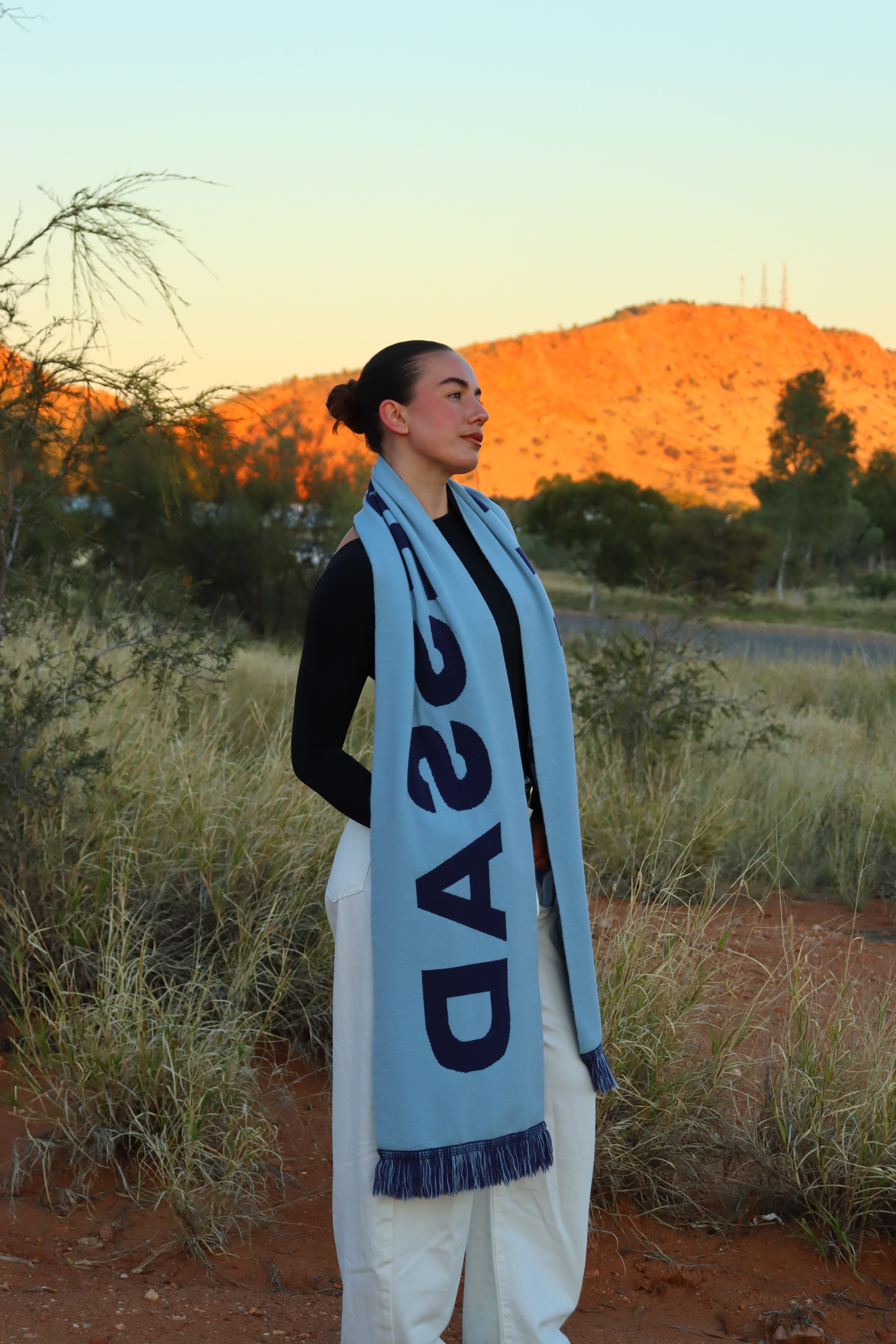 Oversized Scarf (Navy/Baby Blue)