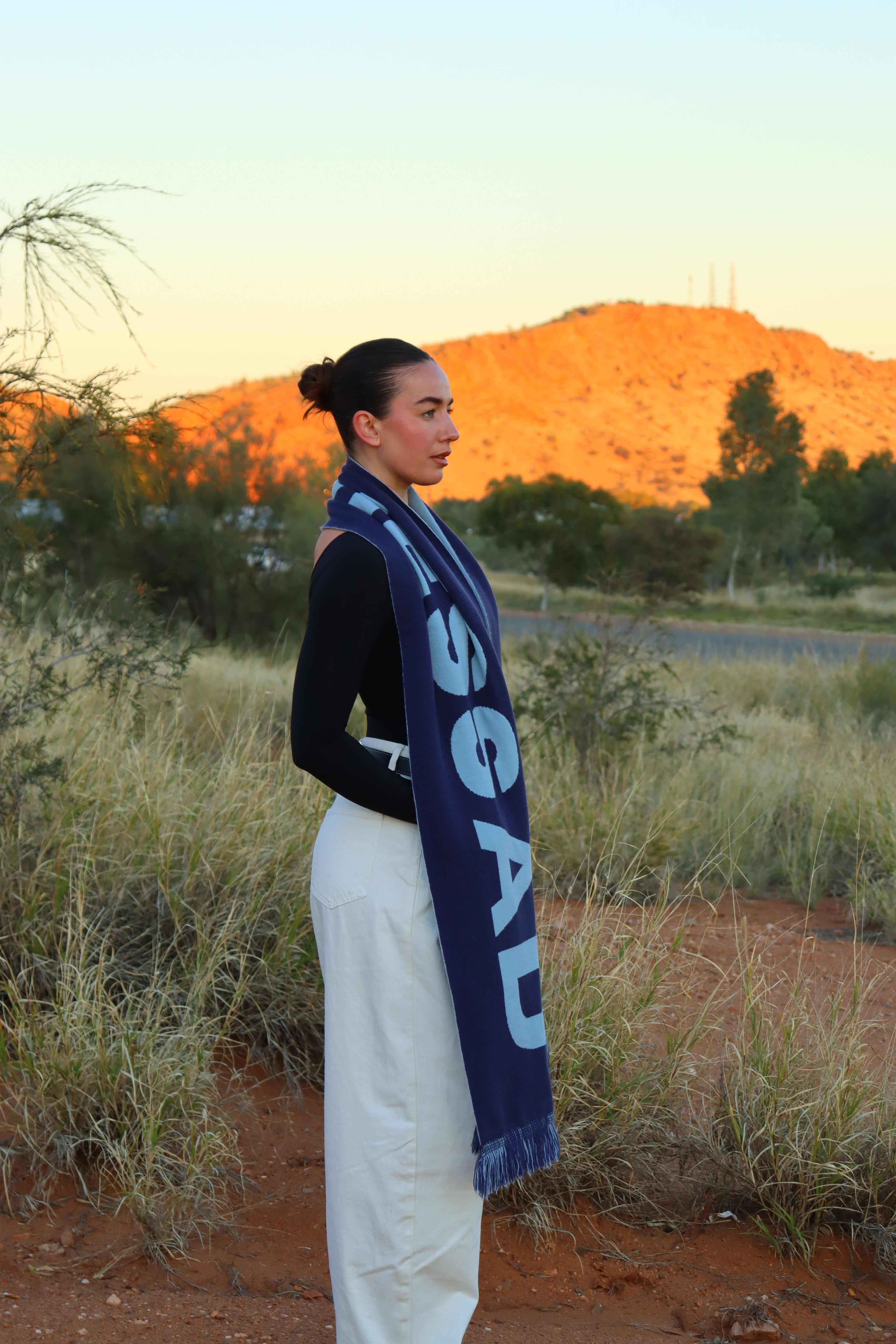 Oversized Scarf (Navy/Baby Blue)