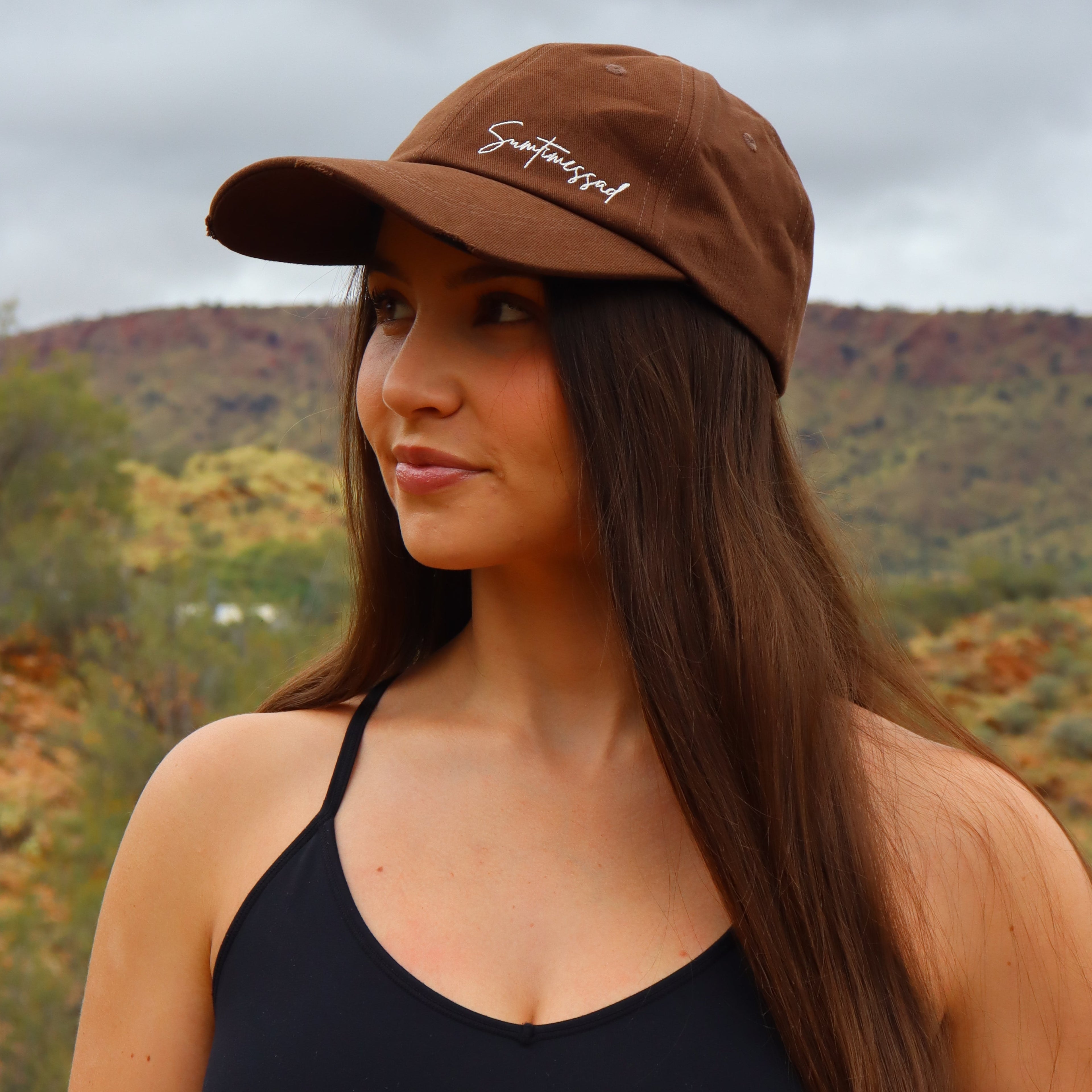 Distressed Cap - Dark Brown